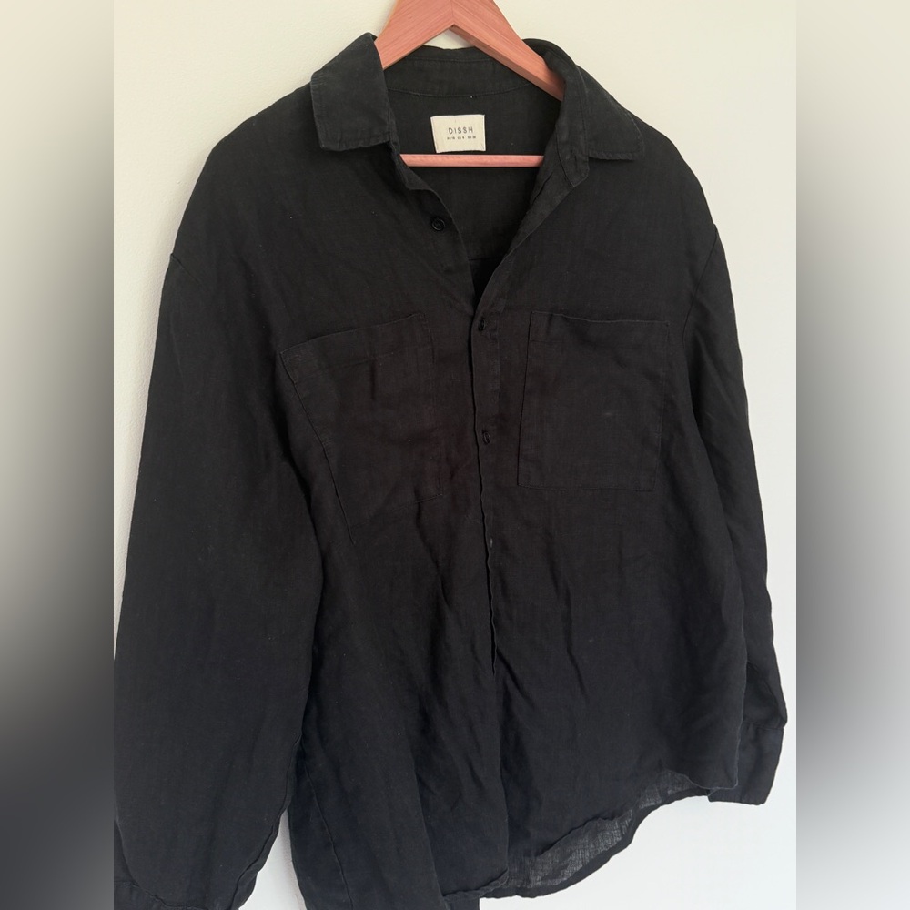 DISSH Black Button-Up Shirt